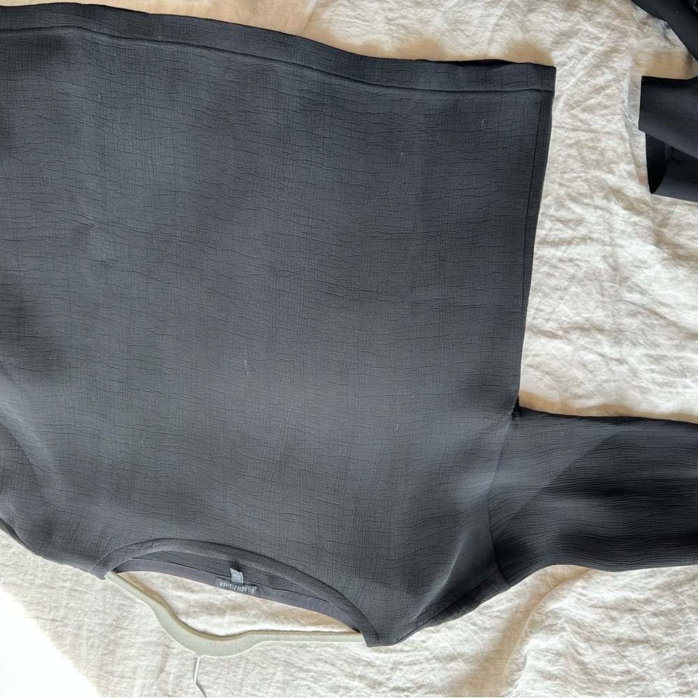Eileen Fisher Black Textured Blouse, sponge silk.